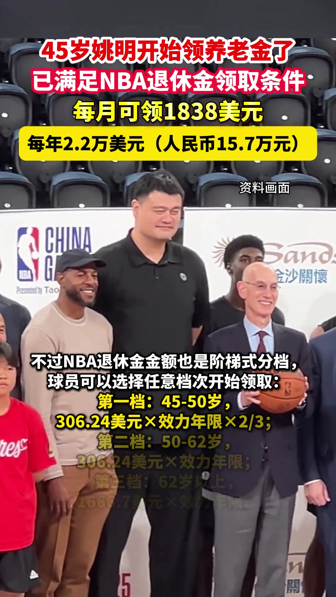 45岁姚明开始领养NBA